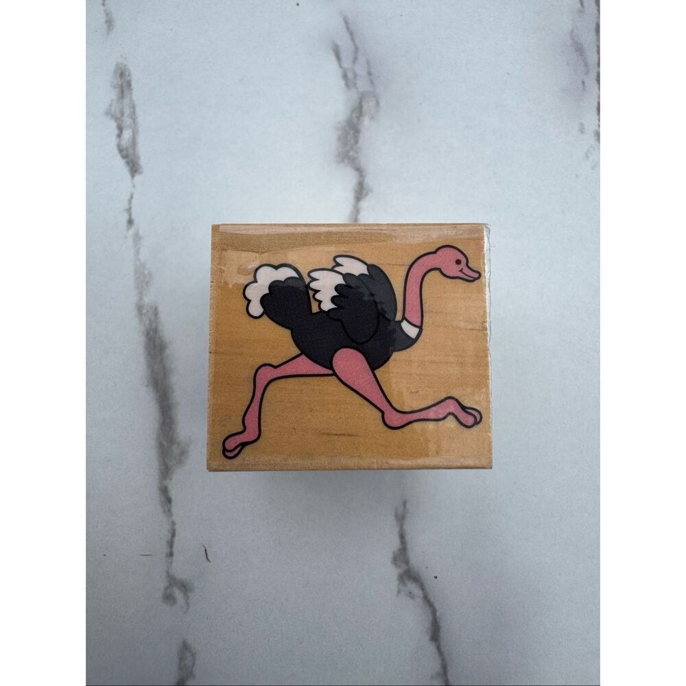 Cartoon Ostrich Rubber Stamp